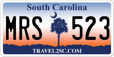 SC license plate MRS523