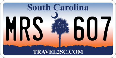 SC license plate MRS607