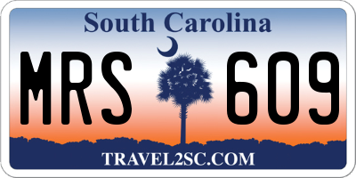 SC license plate MRS609