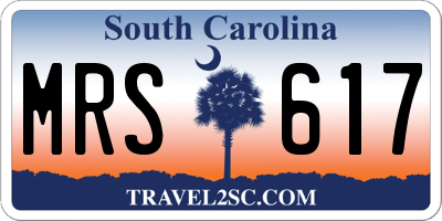 SC license plate MRS617