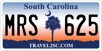 SC license plate MRS625