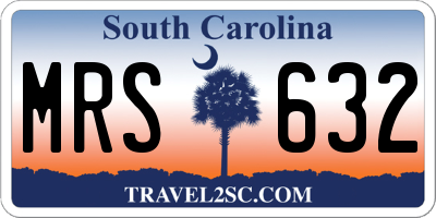 SC license plate MRS632