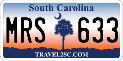 SC license plate MRS633