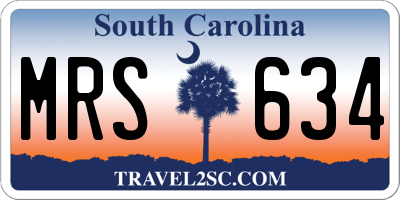 SC license plate MRS634