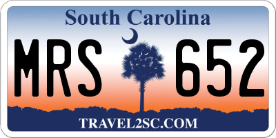 SC license plate MRS652