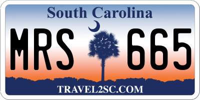 SC license plate MRS665