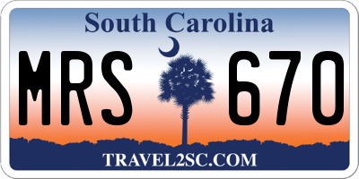 SC license plate MRS670