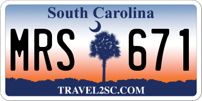 SC license plate MRS671
