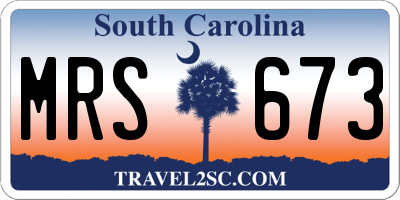 SC license plate MRS673