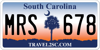 SC license plate MRS678