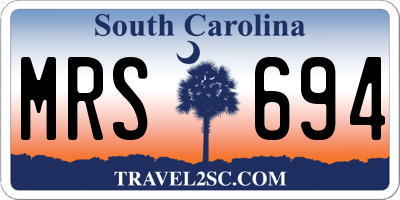 SC license plate MRS694