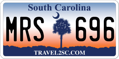 SC license plate MRS696