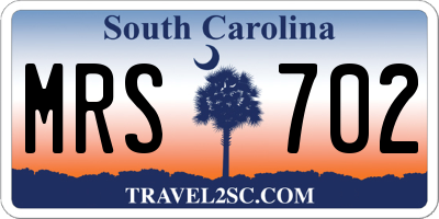SC license plate MRS702