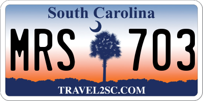 SC license plate MRS703