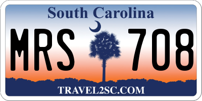 SC license plate MRS708