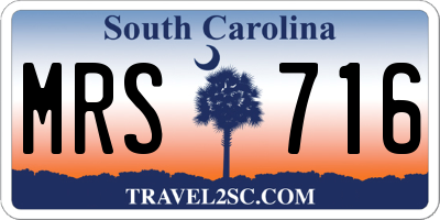 SC license plate MRS716
