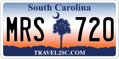 SC license plate MRS720