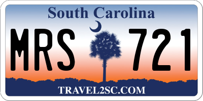 SC license plate MRS721