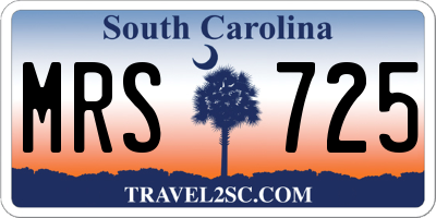 SC license plate MRS725