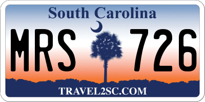 SC license plate MRS726