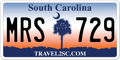 SC license plate MRS729