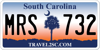 SC license plate MRS732