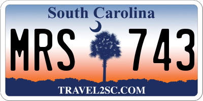 SC license plate MRS743