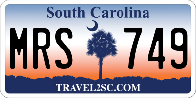 SC license plate MRS749