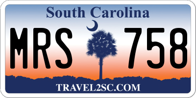 SC license plate MRS758