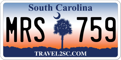 SC license plate MRS759