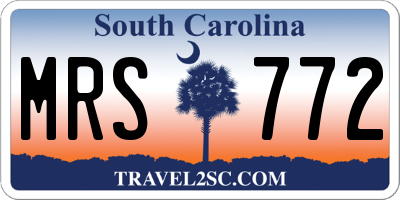 SC license plate MRS772