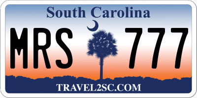 SC license plate MRS777