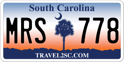 SC license plate MRS778