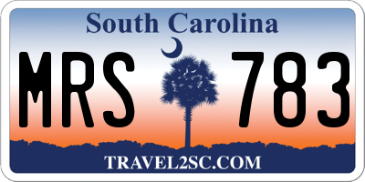SC license plate MRS783