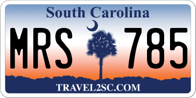 SC license plate MRS785
