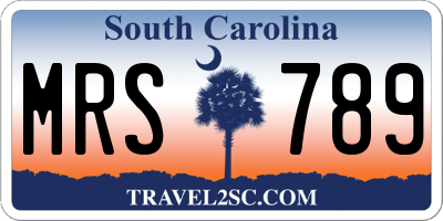 SC license plate MRS789