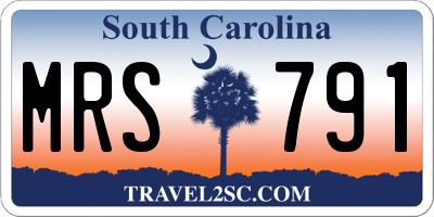 SC license plate MRS791