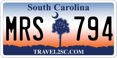 SC license plate MRS794