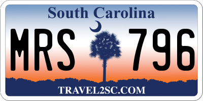 SC license plate MRS796
