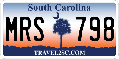 SC license plate MRS798