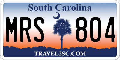 SC license plate MRS804