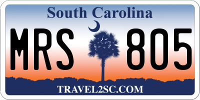 SC license plate MRS805