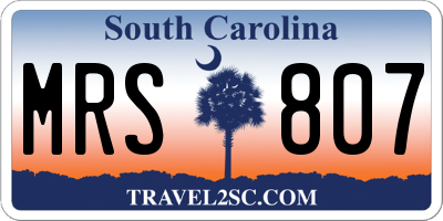 SC license plate MRS807