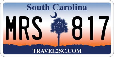 SC license plate MRS817