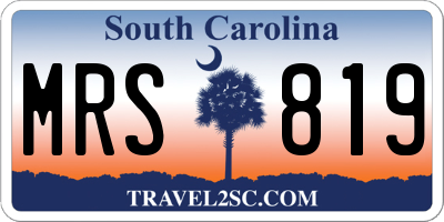 SC license plate MRS819