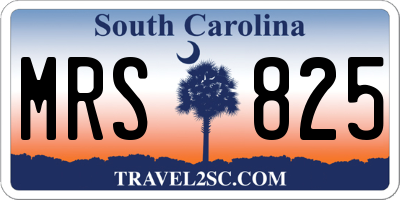 SC license plate MRS825