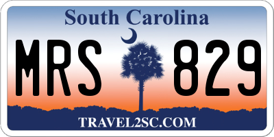 SC license plate MRS829