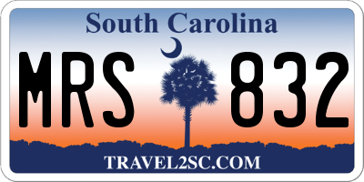 SC license plate MRS832