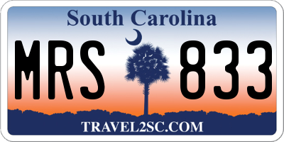 SC license plate MRS833