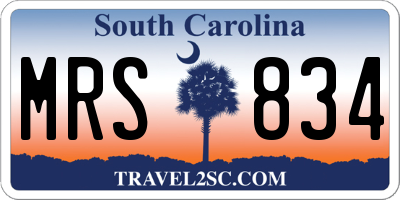 SC license plate MRS834